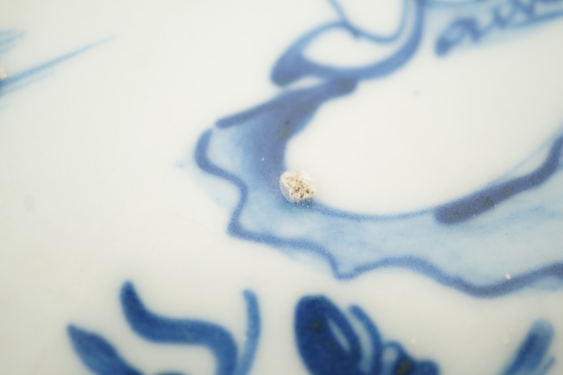 A Chinese Ming blue and white saucer dish, 16th century